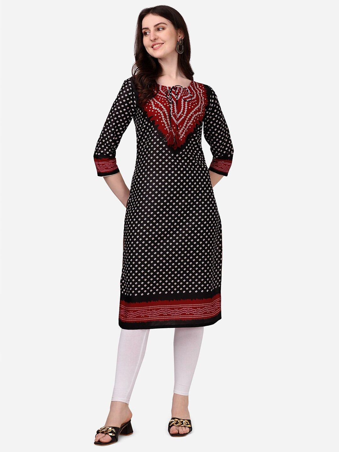 HERE&NOW Bandhani Printed Kurta