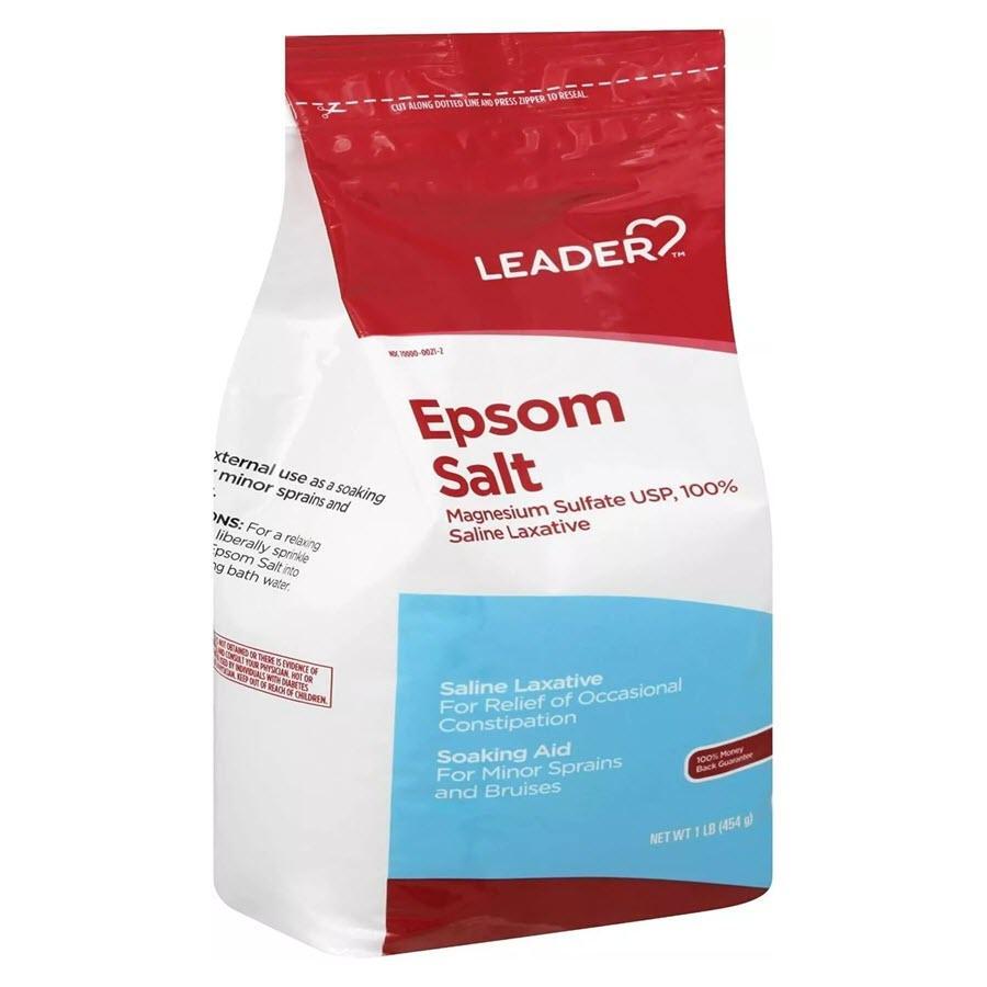 Leader Health Care Epsom Salt Magnesium Sulfate Usp, 1 Lb