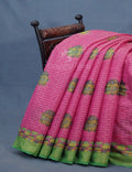Rose Pink Printed Cotton Brasso Saree By Gayathri Reddy Designer Studio