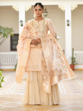 Vaasva Women's Peach Chanderi Sharara Set