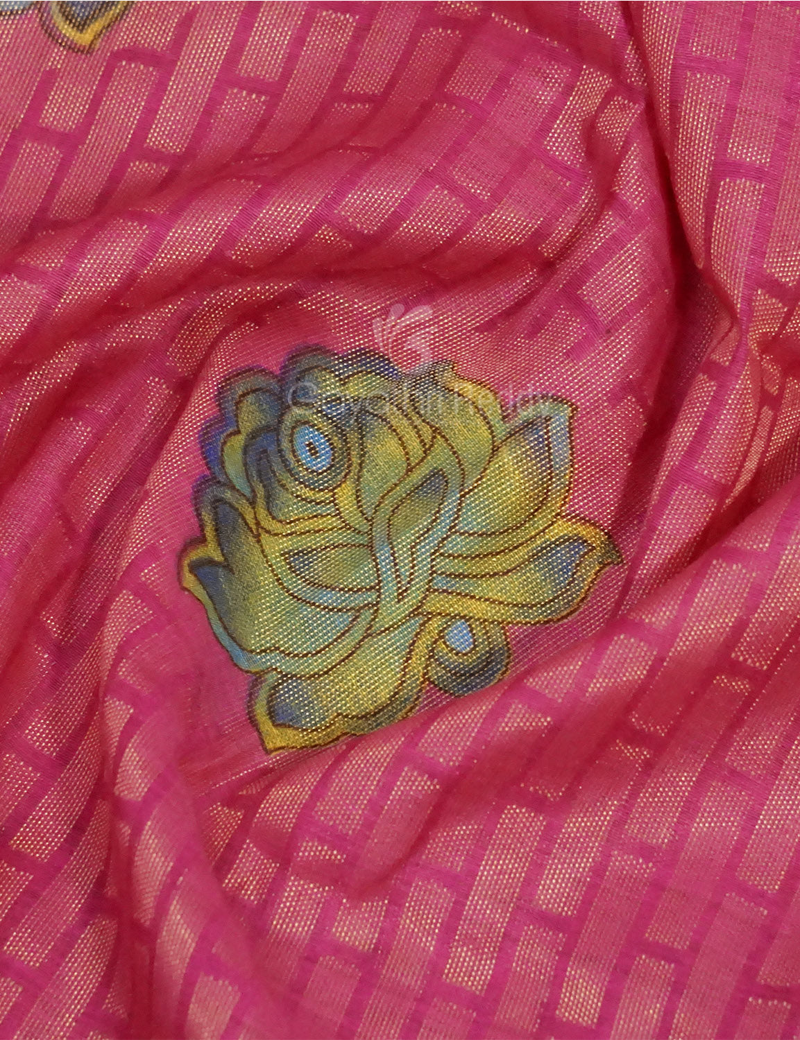 Rose Pink Printed Cotton Brasso Saree By Gayathri Reddy Designer Studio