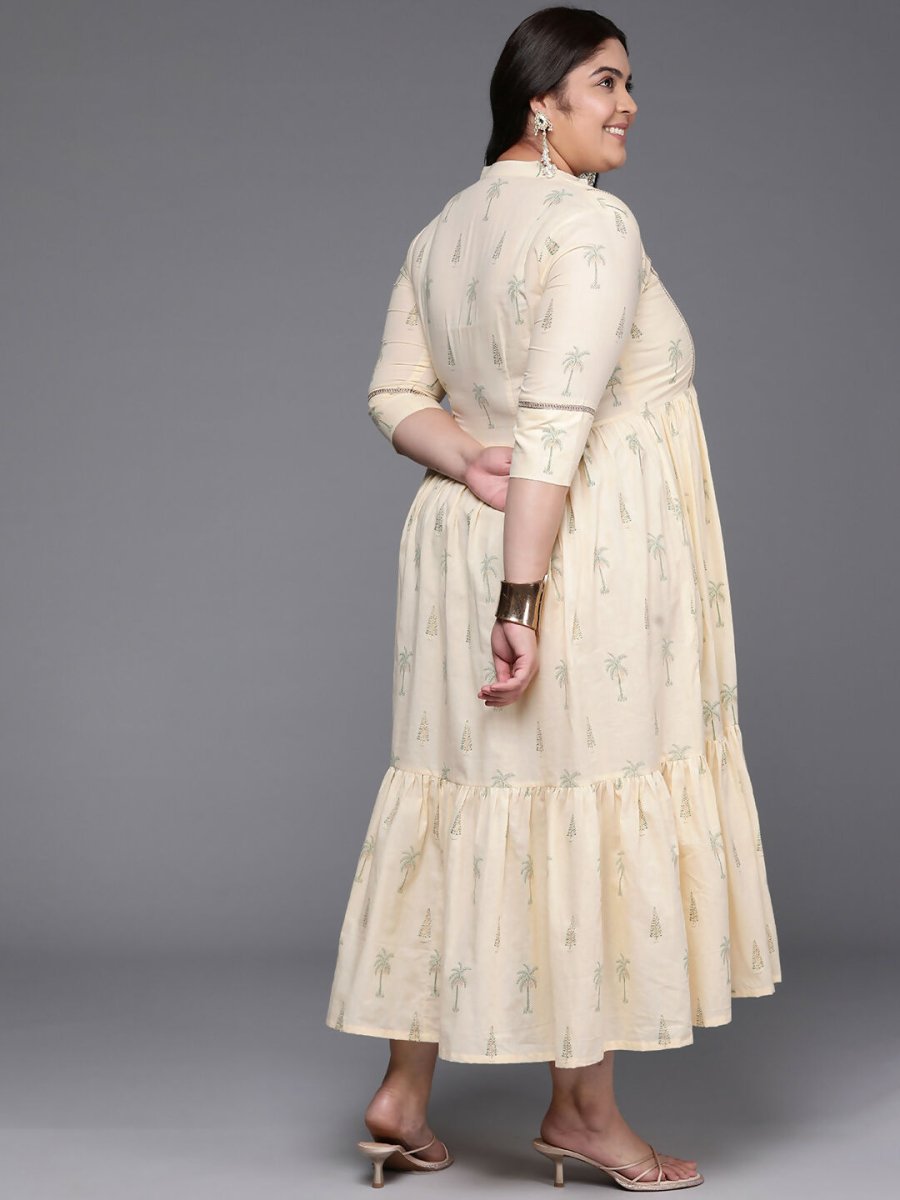 Ahalyaa Women's Traditional wear Ethnic Dress - Off White
