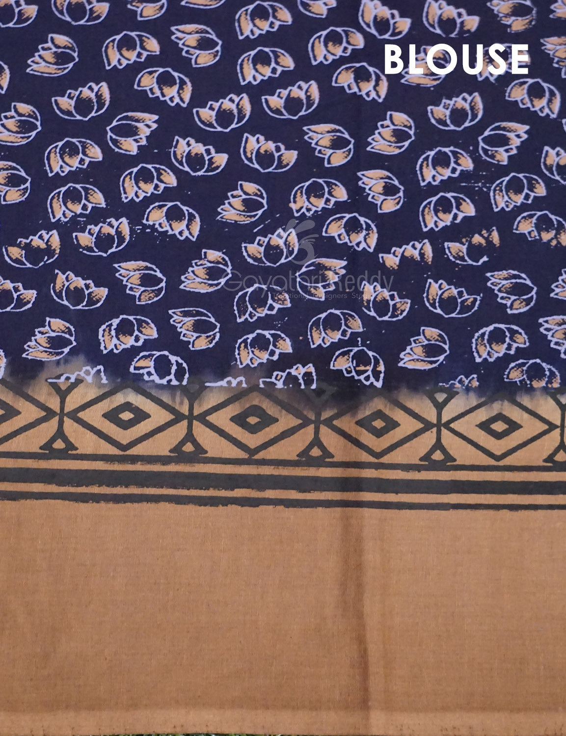 Chikoo Colored Block Print Pure Mulmul Cotton By Gayathri Reddy Designer Studio