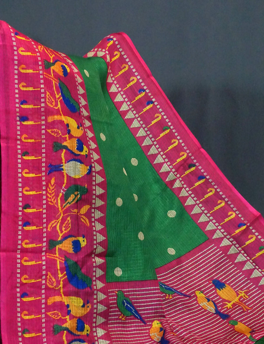 Maroon Green Colour With All Over Buttes Semi Silk Kota Saree By Gayathri Reddy Designer Studio