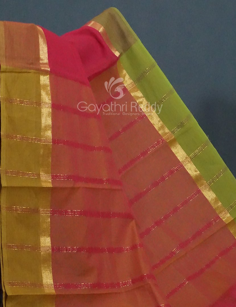Dual Shades of Pinkish Pure Mangalgiri Cotton By Gayathri Reddy Designer Studio