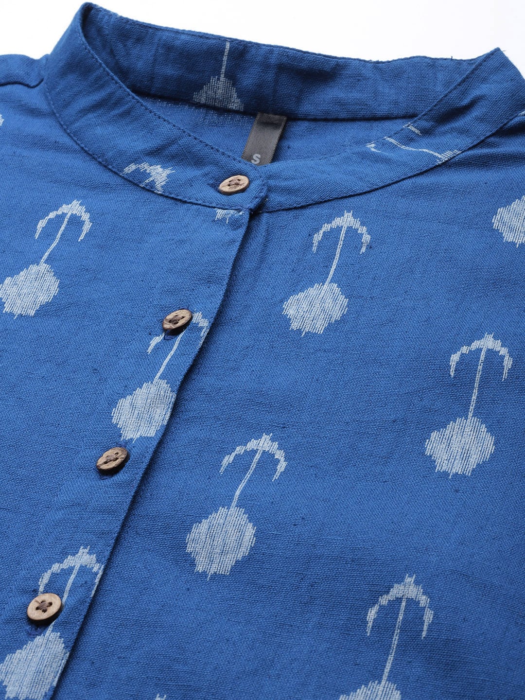 HERE&NOW Women Blue & White Ethnic Motifs Printed Kurta