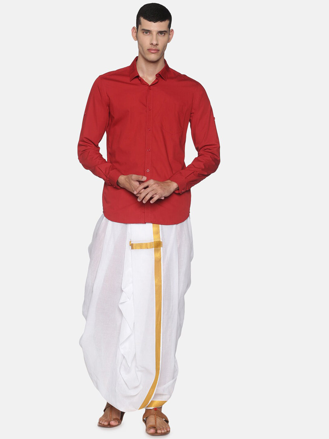 Sethukrishna Men White Readymade Cotton Dhoti