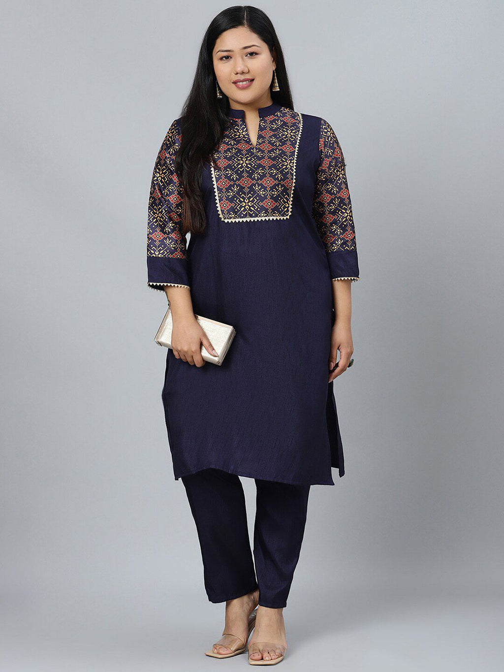 Sztori Ethnic Motifs Printed Straight Kurta with Pant