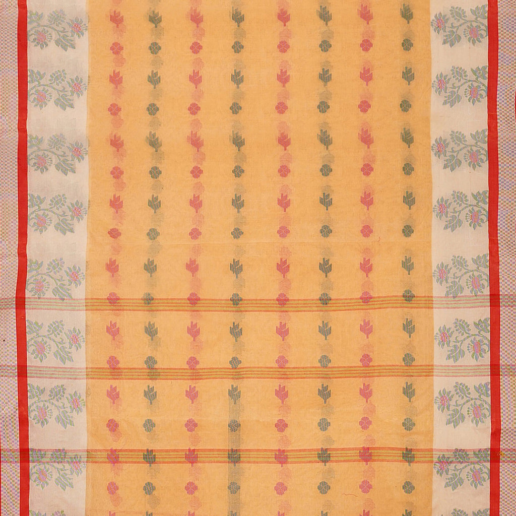 Exclusive Collection 100% Pure Cotton Yellow Tant Saree With Hand Weaving Work