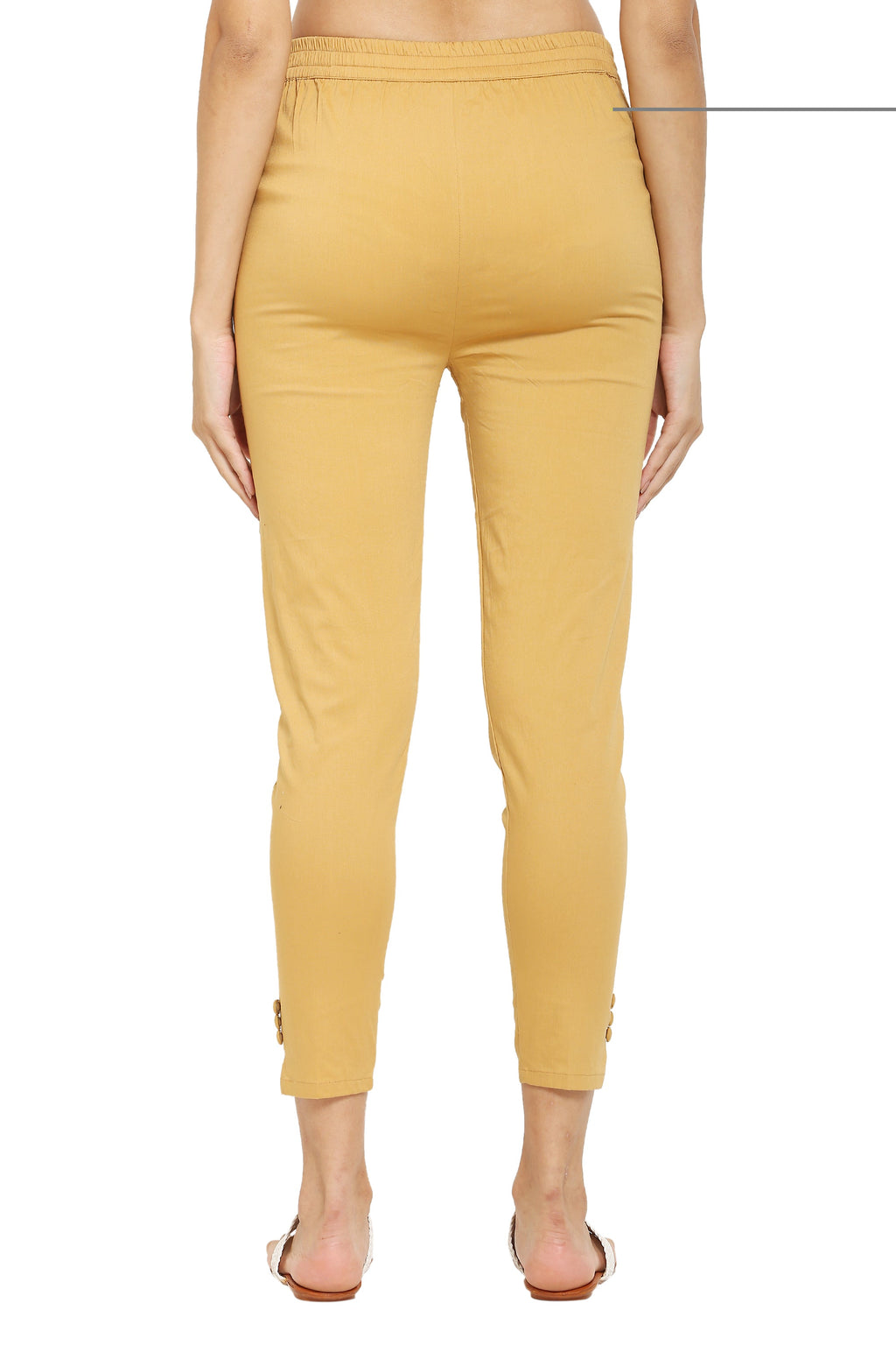 PAVONINE Light Skin Color Stretchable Cotton Lycra Fabric Pencil Pant For Women