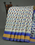 Shades of Cream And Ink Blue Colour Blouse Patola Print Semi Chanderi Saree By Gayathri Reddy Designer Studio