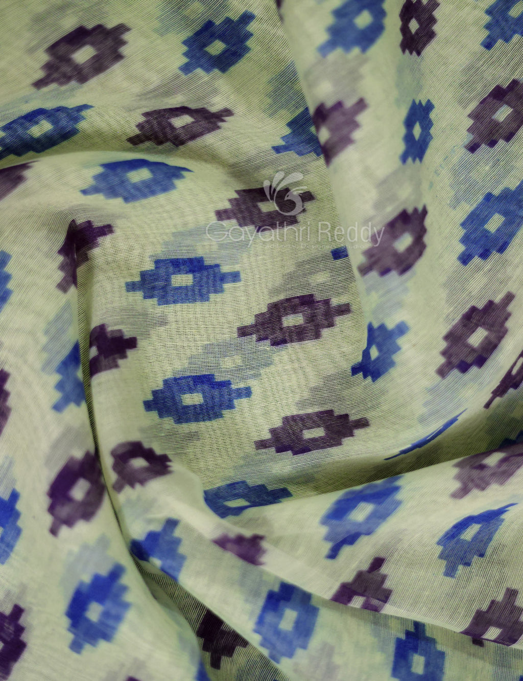 Shades of Cream And Ink Blue Colour Blouse Patola Print Semi Chanderi Saree By Gayathri Reddy Designer Studio