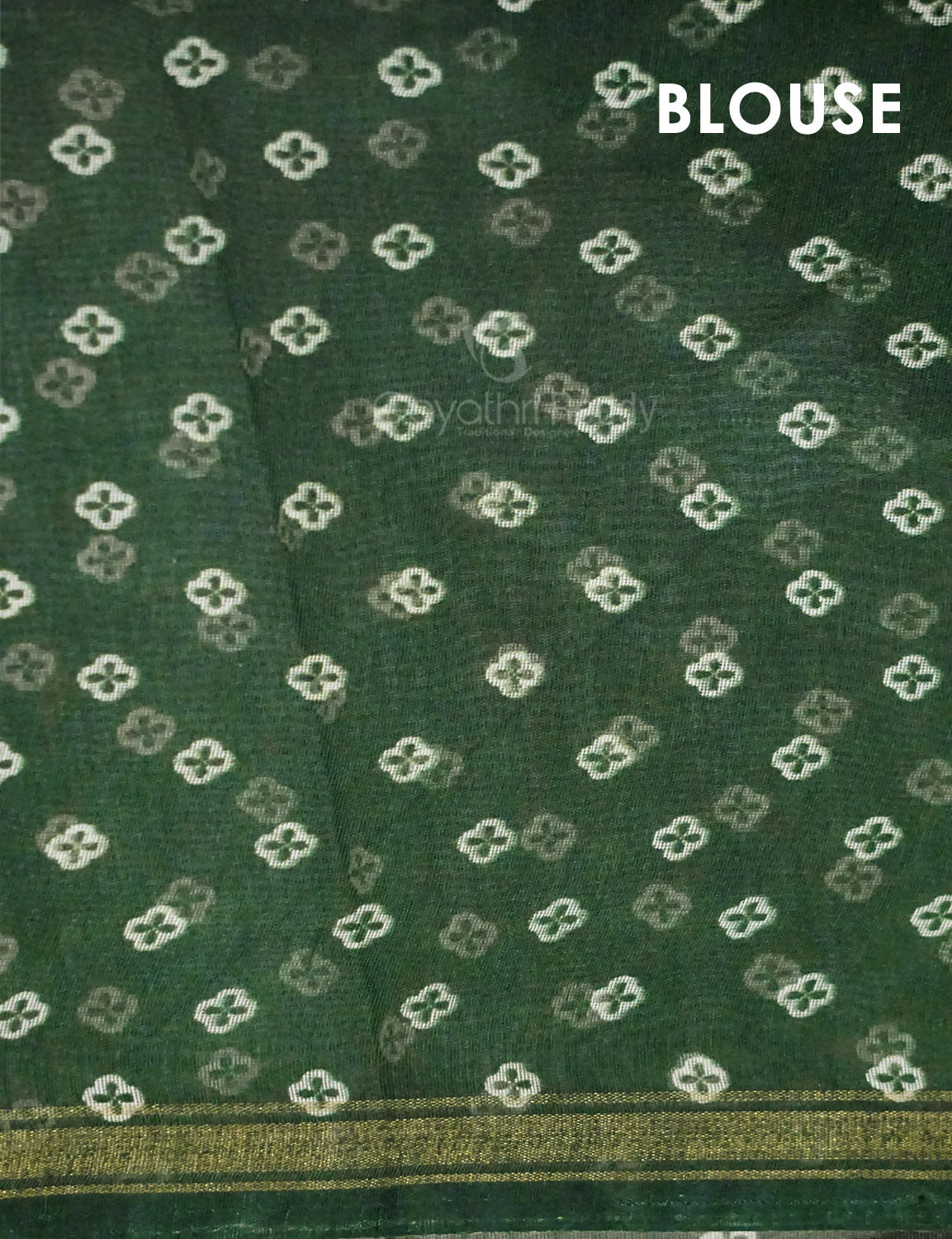 Shades of Green Colour Floral Design Semi Chanderi Saree By Gayathri Reddy Designer Studio