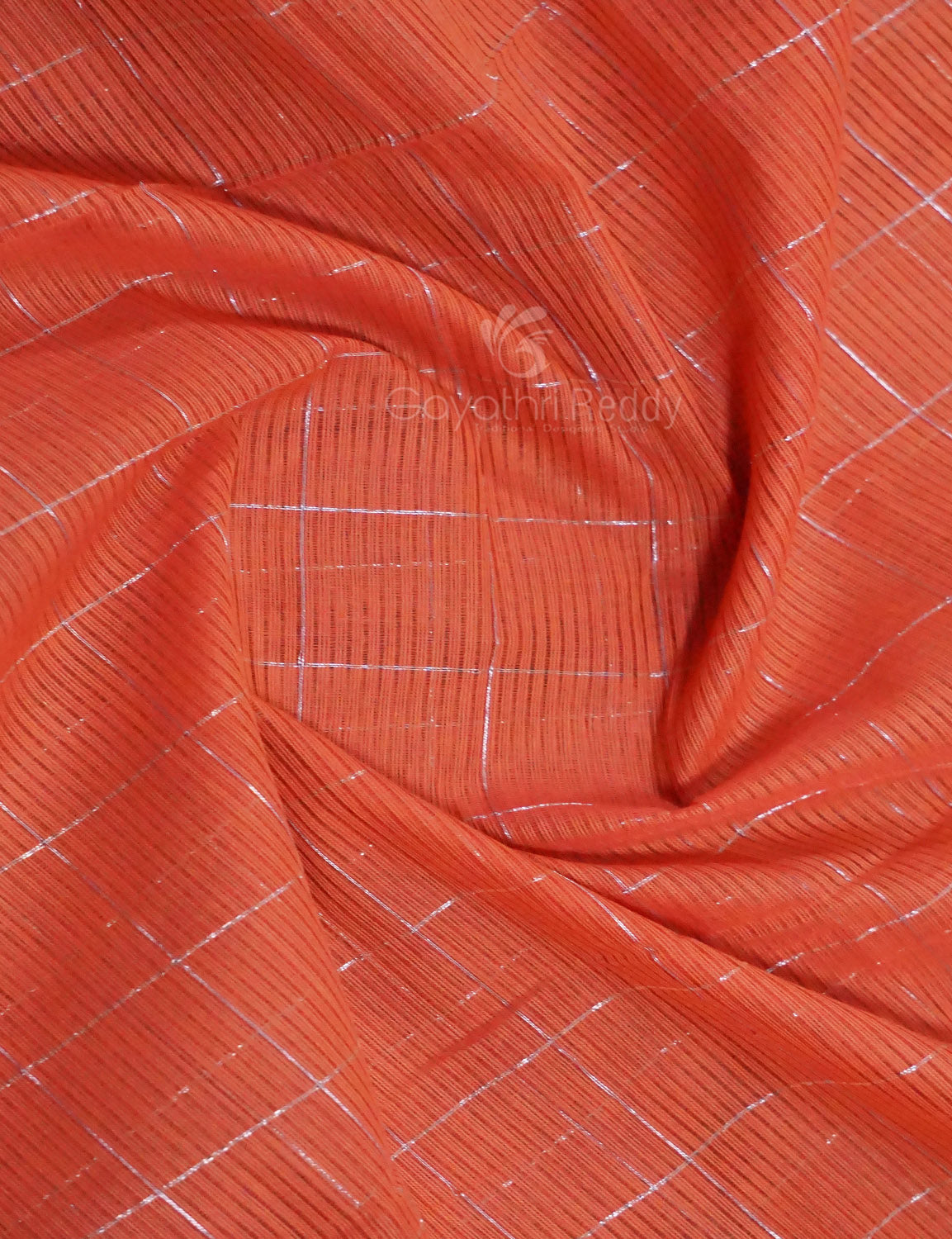 Dual Shade of Tomato Peach And Aqua Green Pure Mangalgiri Cotton By Gayathri Reddy Designer Studio