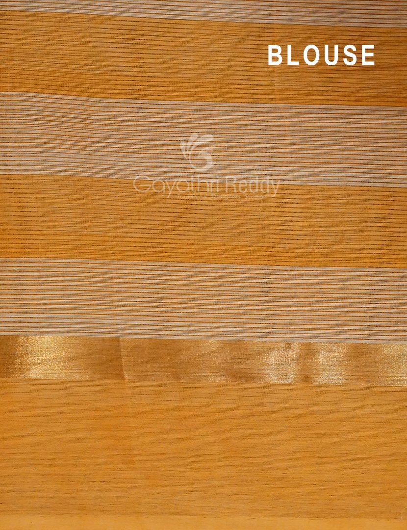 Cream And Orange Coloured With Checks Pure Mangalgiri Cotton Saree By Gayathri Reddy Designer Studio