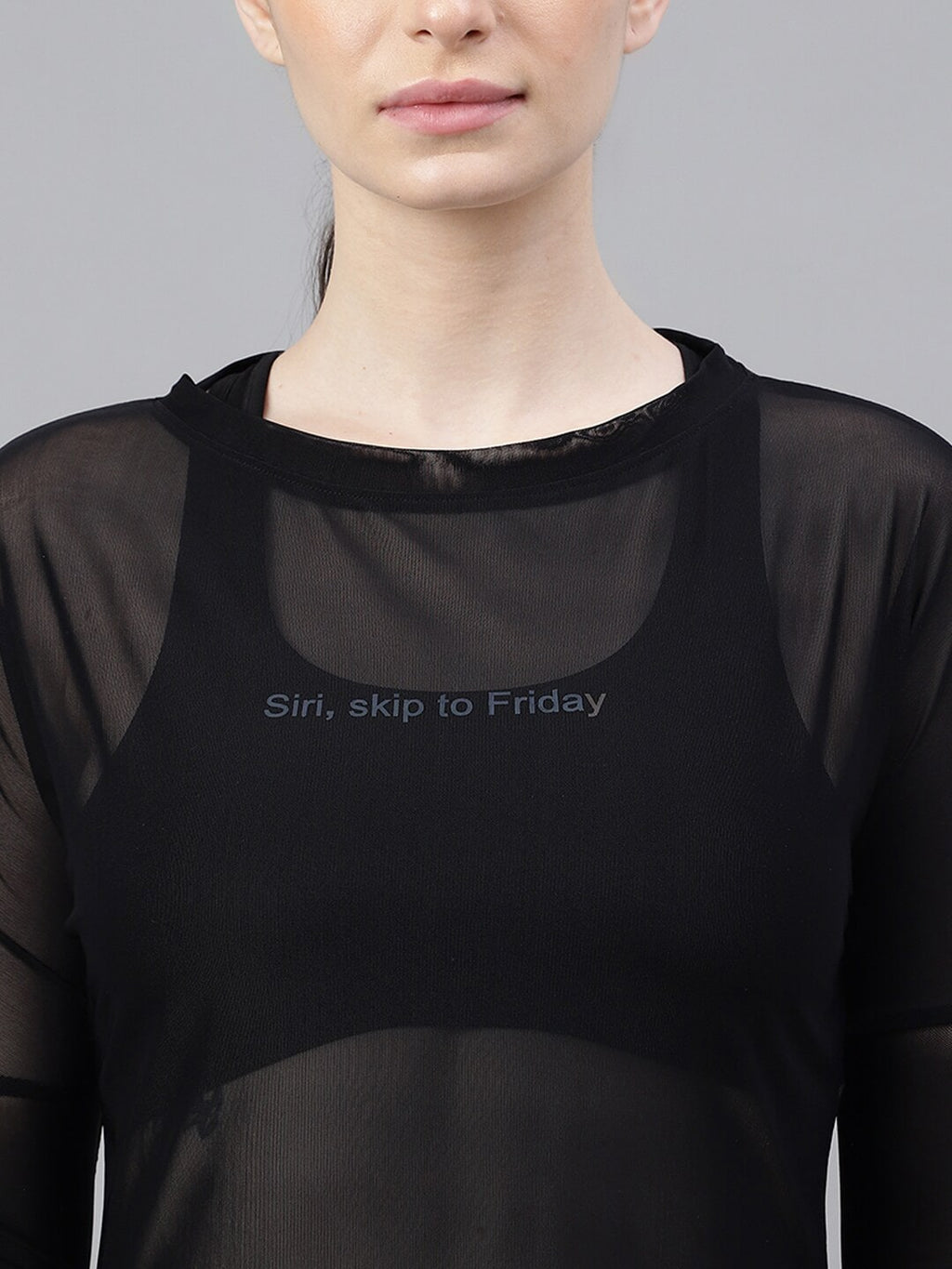 MKH Typography Printed Long Sleeve Relaxed Fit Dri-FIT Sports T-shirt