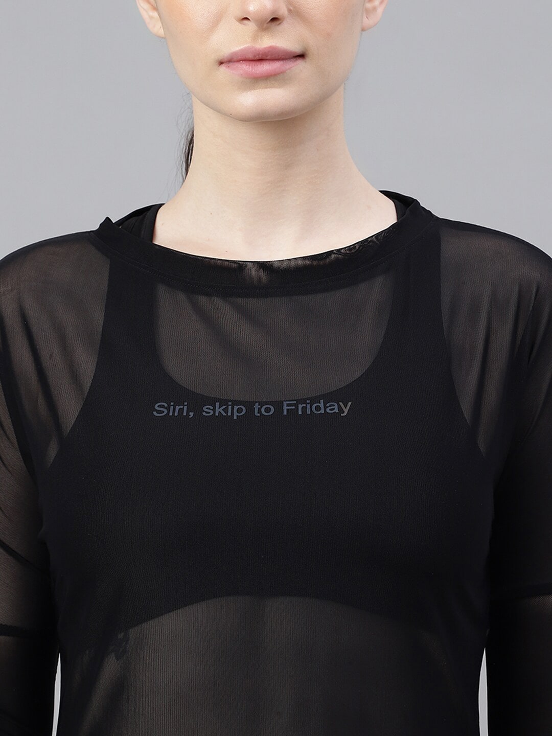 MKH Typography Printed Long Sleeve Relaxed Fit Dri-FIT Sports T-shirt