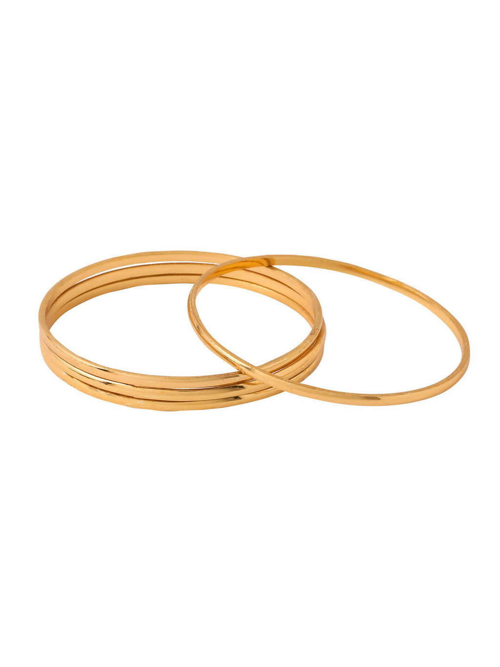 NVR Women's Set of 4 Gold-Polished Traditional Daily Use Bangles