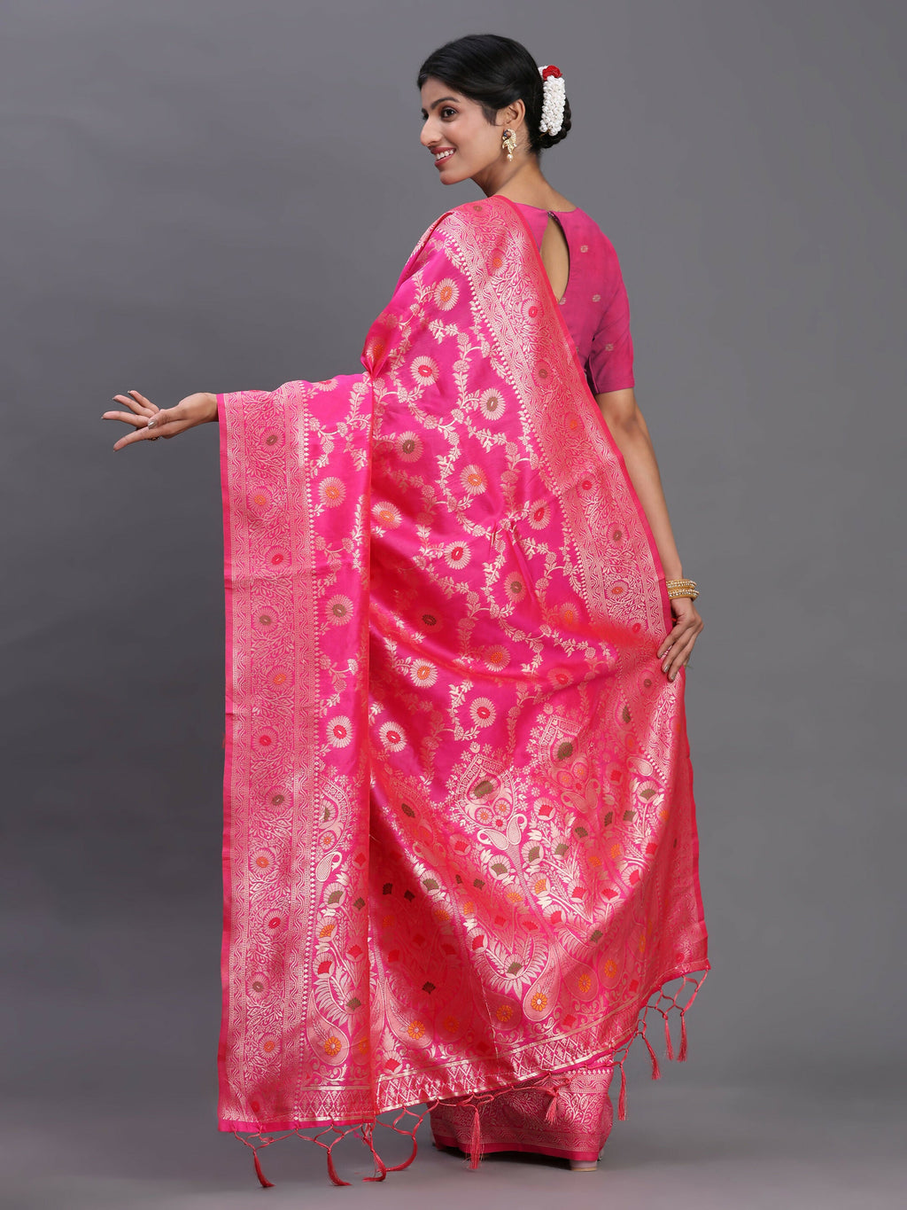 Shree Shyam Fashion Banarasi Silk Pink Saree