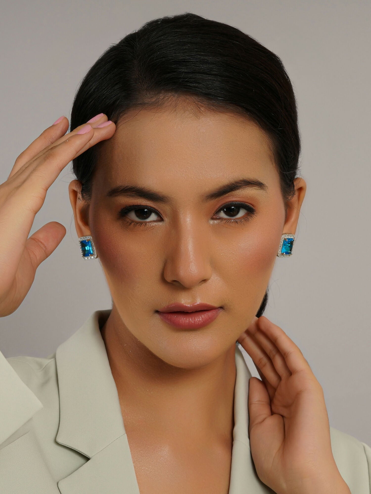 stone stud (sky blue) - Ruby Raang