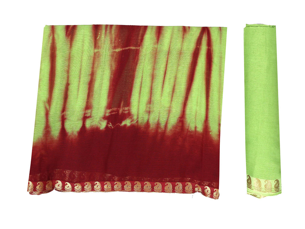Mimosa Women's Green Chiffon Banarasi Silk Saree