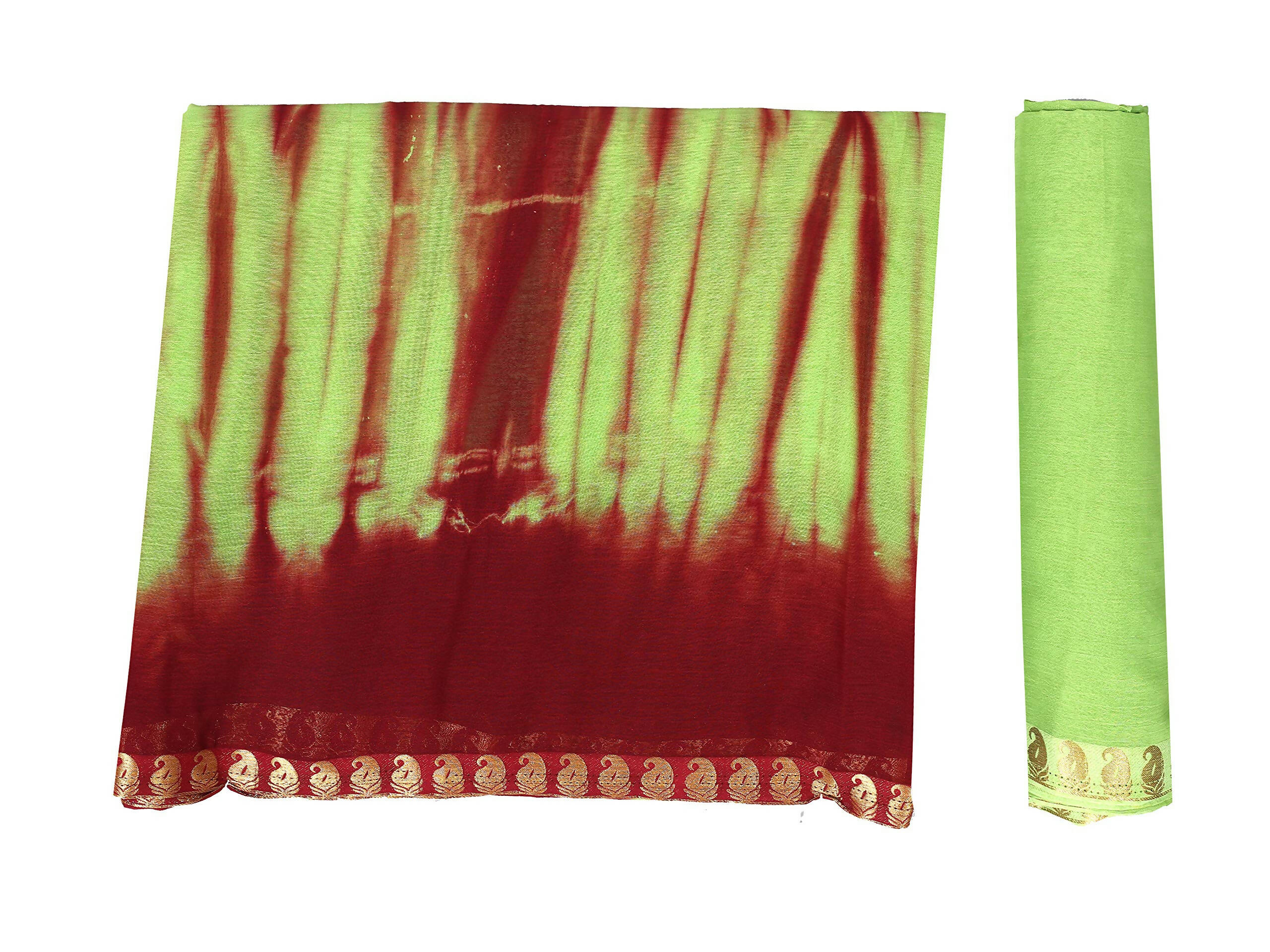 Mimosa Women's Green Chiffon Banarasi Silk Saree