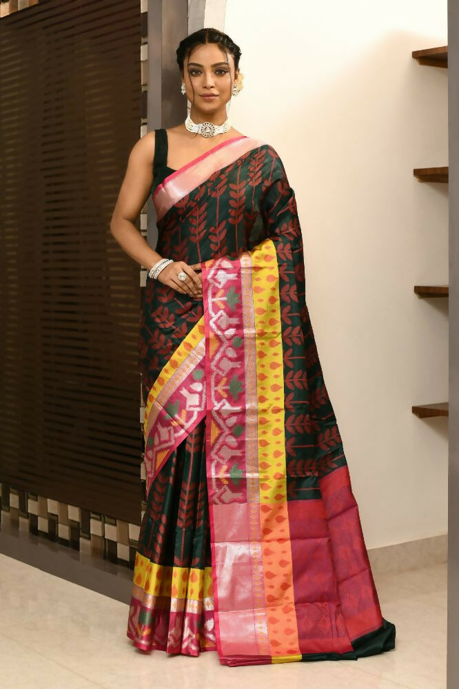 Joban Fashion Multicolor Saree Kataan Ikkat
