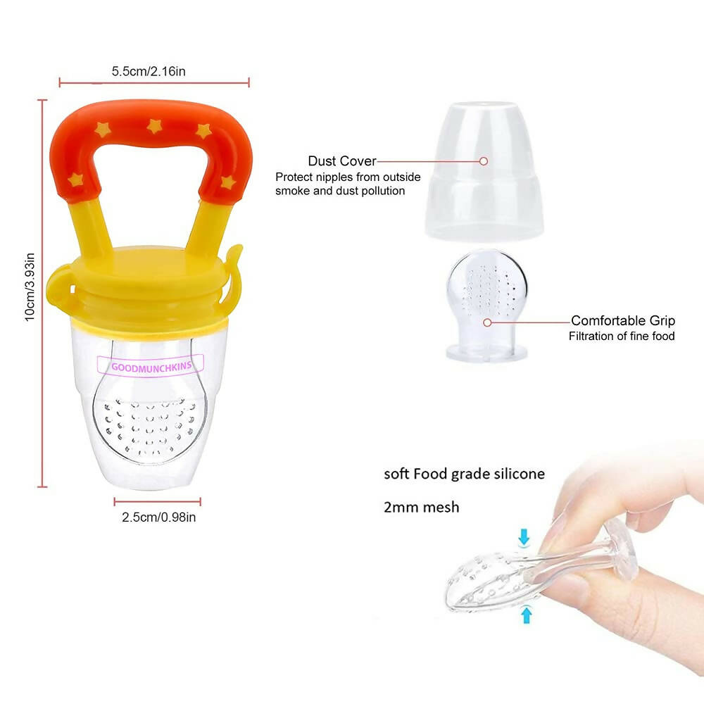 Goodmunchkins Silicone Spoon Food Feeder & Fruit Feeder for Toddlers Food Grade Silicone Bottle 90ml-Blue