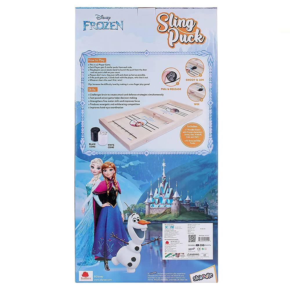 Skoodle Disney Frozen Sling Puck Game, Super Fast Portable Desktop Sport Table Board Game Tabletop Slingshot Games Toys for Kids