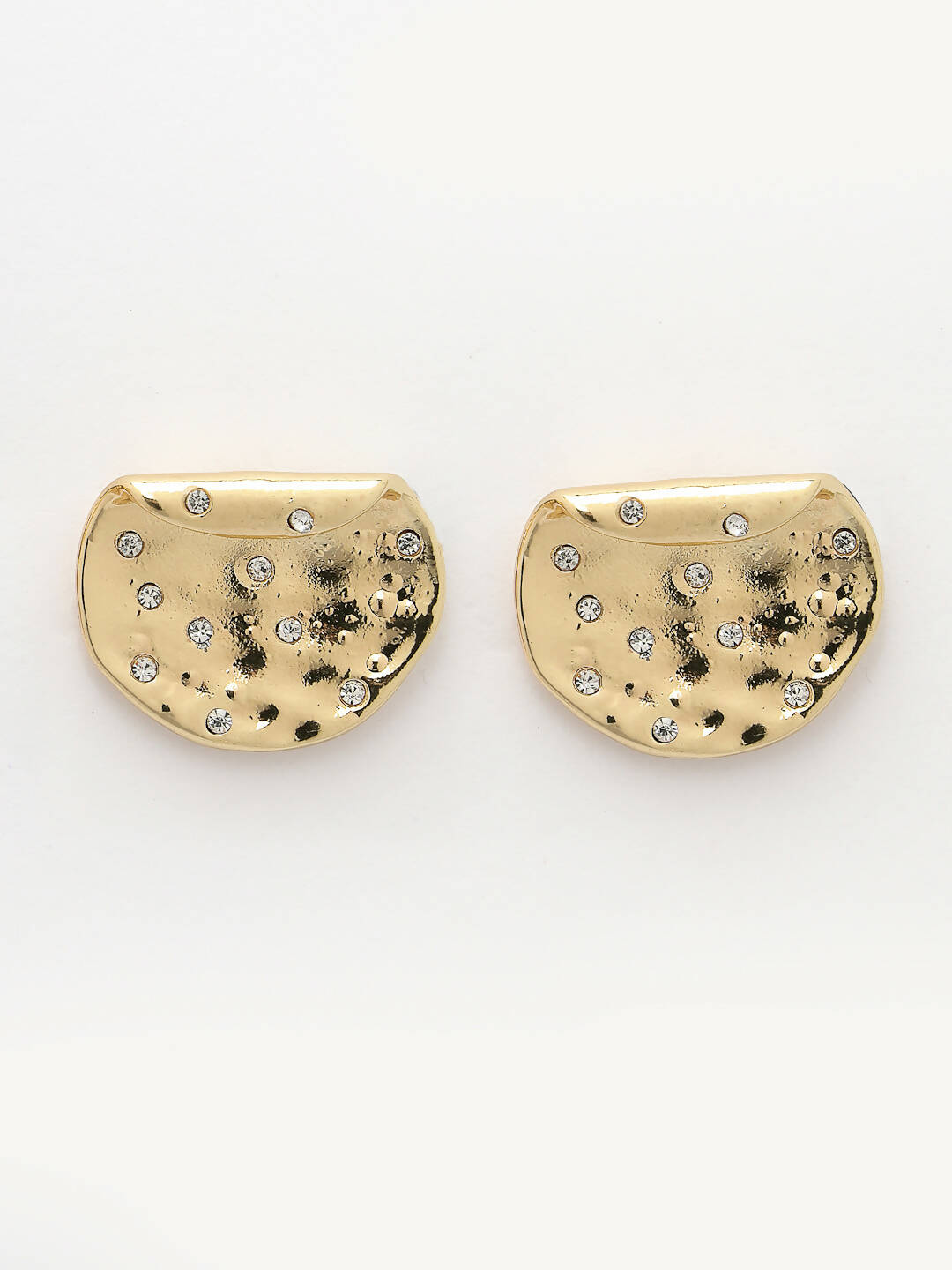 NVR Women Gold-Polished Contemporary Studs Earrings