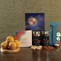 Pearl Sleek Rakhi With Dry Fruits & Besan Laddoos