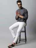 Even Apparels Grey Color Pure Cotton Men's Kurta With Side Placket (SLD1202)