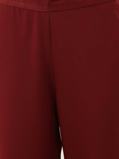 FIORRA Women's Maroon Poly Crepe Kaftan Type Kurta Set