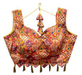 Vamika Peach Banglori Silk Digital Print And Embroidery Blouse