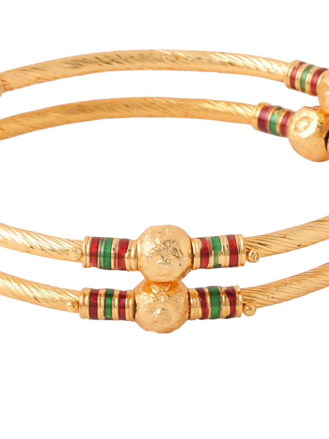 NVR Women Set of 2 Gold-Polished Traditional Bangles