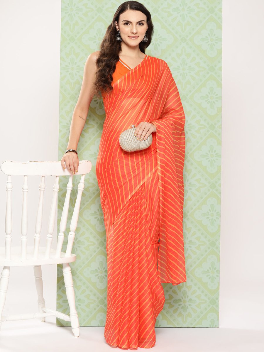 Ahalyaa Leheriya Poly Chiffon Saree