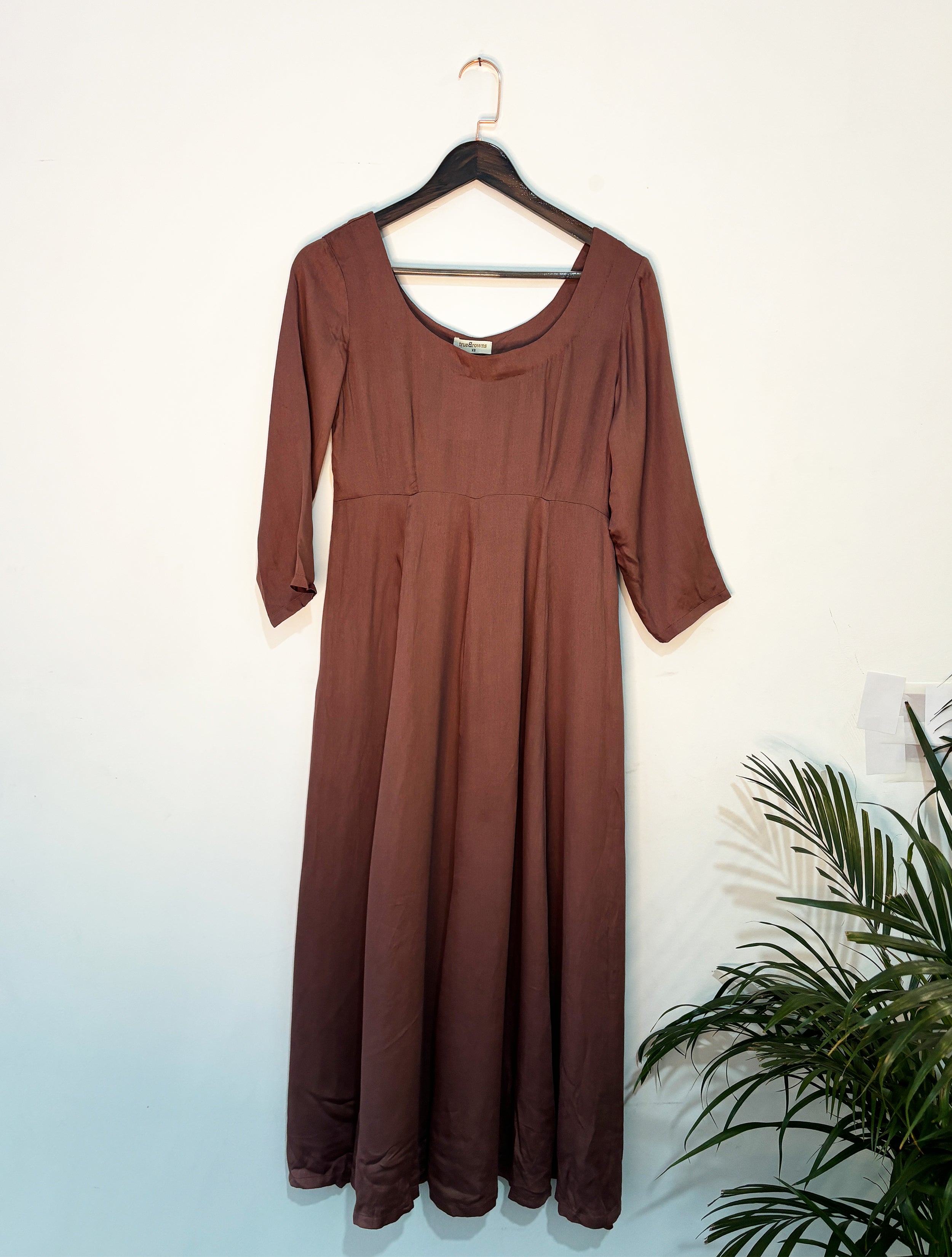 trueBrowns Brown Straight Kurta Set