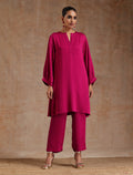 trueBrowns Pink Modal Satin Relax Co-ord Set