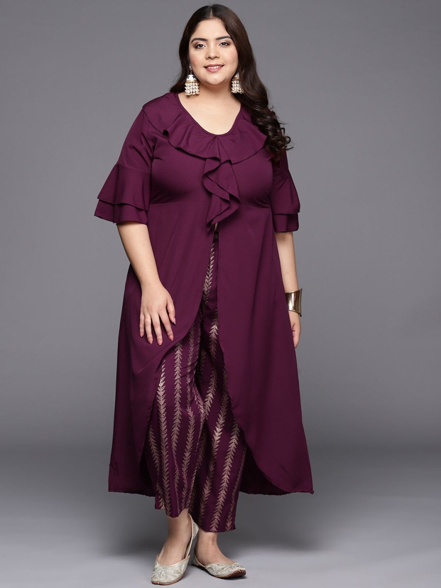 Ahalyaa Women Plus Size Tunic with Trousers