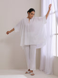 trueBrowns White Dobby Boxy Fit High Low Co-Ord Set