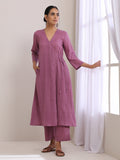 trueBrowns Onion Pink Dobby Angrakha Pant Set