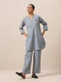 trueBrowns Cotton Steel Blue Short Co-Ord Set | Relove