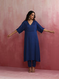 trueBrowns Blue Modal Kimono sleeve Kurta set