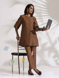 trueBrowns Brown Slub Co-ord Set