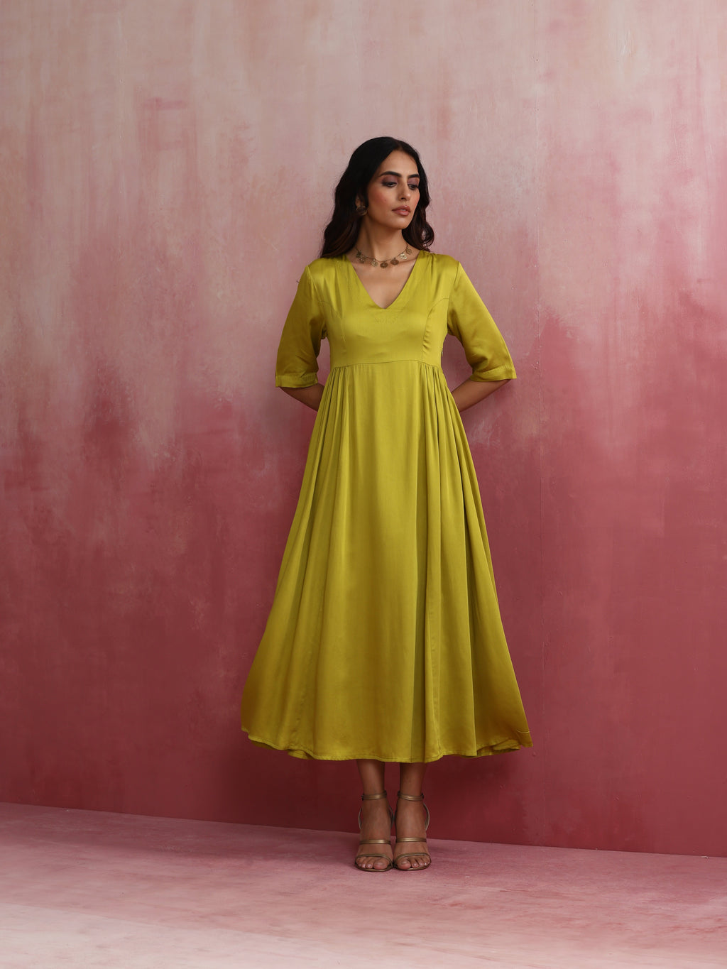 trueBrowns Modal Lime Green Dress