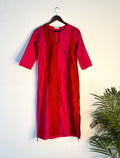 trueBrowns Pink Metallic Kurta