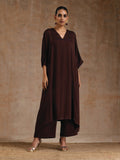 trueBrowns Cola Brown Modal Satin Oversized Kurta Set