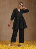 trueBrowns Black Gold Cotton Overlap Co-Ord Set