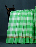 Cream And Green Colored With Checks Pure Mangalgiri Cotton Saree By Gayathri Reddy Designer Studio