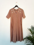 trueBrowns Pink Gauze Dobby Kurta Set